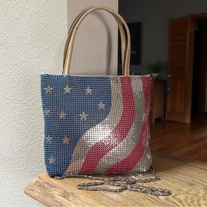 Rare Y & S Vintage Patriotic Mesh Small Handbag Crossbody Bag